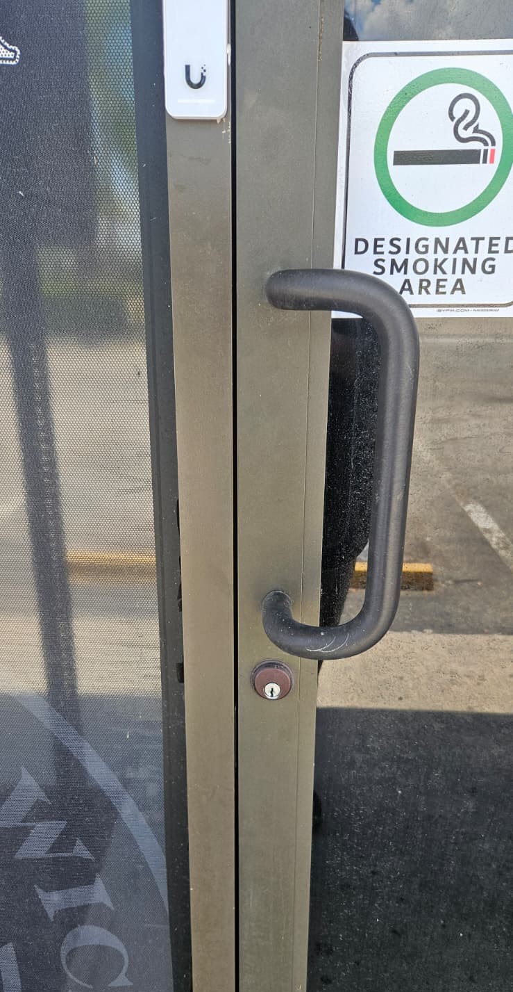 Cigar Lounge Wanted Card Access on the Front Door: HES C5000 Strike on the Existing Controller, Hallandale Beach before